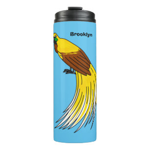Cute lesser bird of paradise illustration  thermal tumbler