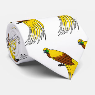 Cute lesser bird of paradise illustration tie