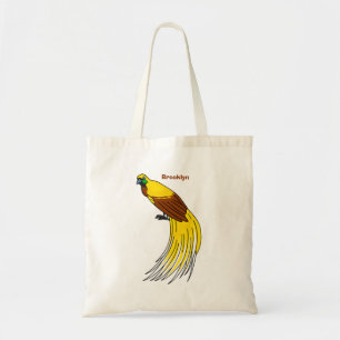 Cute lesser bird of paradise illustration tote bag