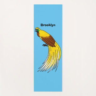 Cute lesser bird of paradise illustration yoga mat