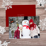 Cute LET IT SNOW Custom Greeting Photo Overlay Holiday Card<br><div class="desc">Send fun Christmas holiday greetings with a photo card featuring a cute LET IT SNOW typography design with a snowman hat and a corncob pipe overlay on your full-bleed photo and your custom greeting (the sample shows HAPPY HOLIDAYS) that can be changed to MERRY CHRISTMAS, HAPPY NEW YEAR, etc. Ideal...</div>