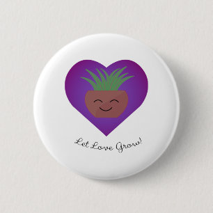 Cute Let Love Grow Aloe 6 Cm Round Badge