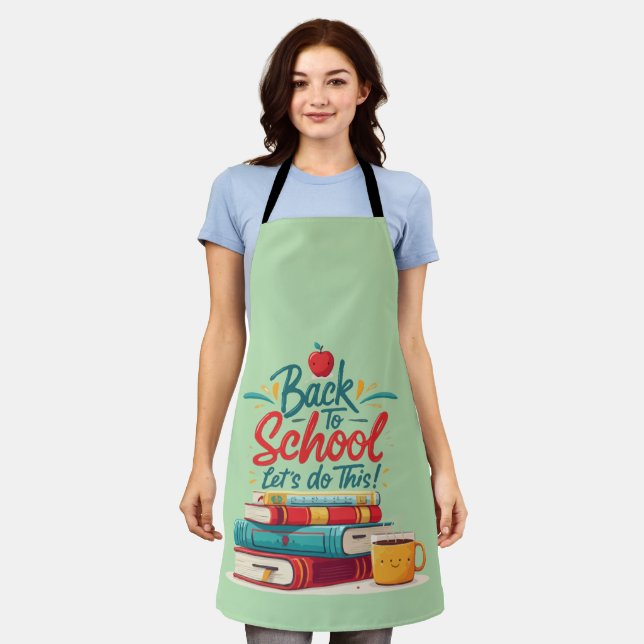 Cute "Let's Do This" Back to School Motivational  Apron (Worn)