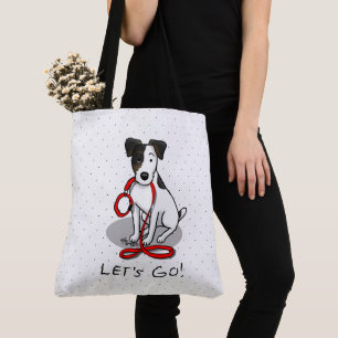 Cute Let's Go! Jack Russell Terrier (tri-colour 1) Tote Bag