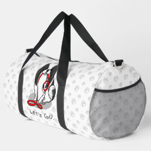 Cute Let's Go! Japanese Chin Dog (black & white 1) Duffle Bag
