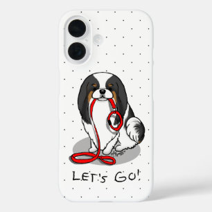 Cute Let's Go! Japanese Chin Dog (tri-colour 1) iPhone 16 Case