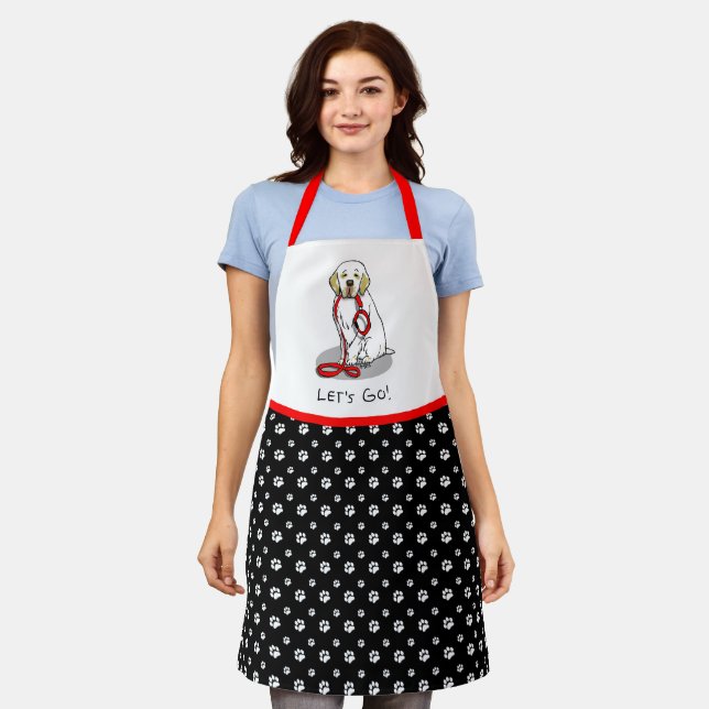 Cute Let's Go! Walk Clumber Spaniel Dog (lemon 1) Apron (Worn)