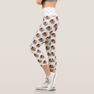 Cute Let's Go! Walk Pekingese Dog (brown masked) Capri Leggings