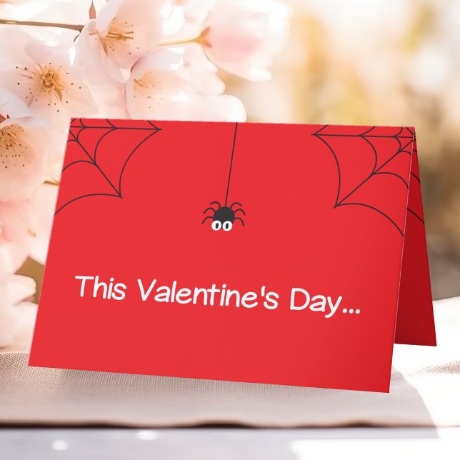 Cute Let's Hang Out Valentine Spiders Holiday Card (Creator Uploaded)