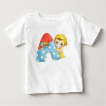 Cute Letter A with Baby