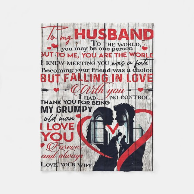 Cute Letter for Husband | To My Husband Present Fleece Blanket (Front)
