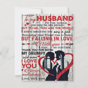Cute Letter for Husband To My Husband Present Invitation