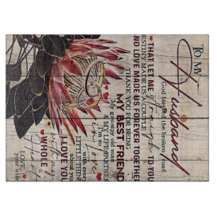 Cute Letter To Husband Cool Design Gift Cutting Board