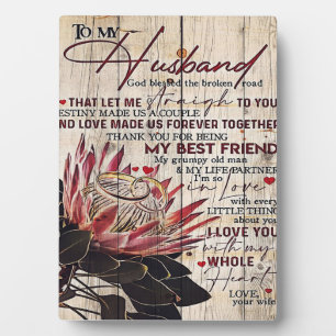 Cute Letter To Husband   Cool Design Gift   Plaque