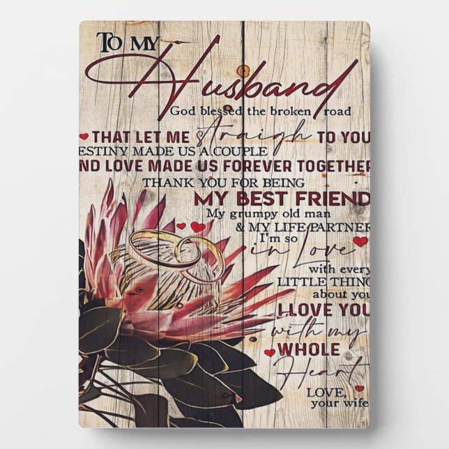 Cute Letter To Husband | Cool Design Gift | Plaque (Front)