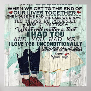 Cute Letter To Husband Cool Design Gift Poster