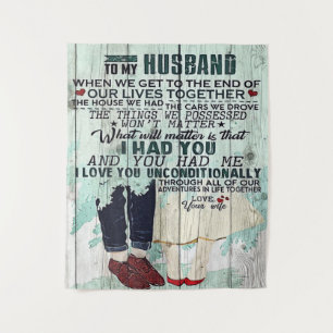 Cute Letter To Husband Cool Design Gift Tapestry