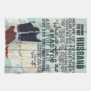 Cute Letter To Husband   Cool Design Gift   Tea Towel