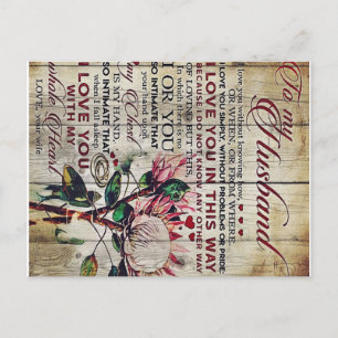 Cute Letter To Husband   Lovely Gift   Father Day Announcement Postcard