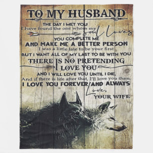 Cute Letter To Husband   Lovely Gift   Father Day Fleece Blanket