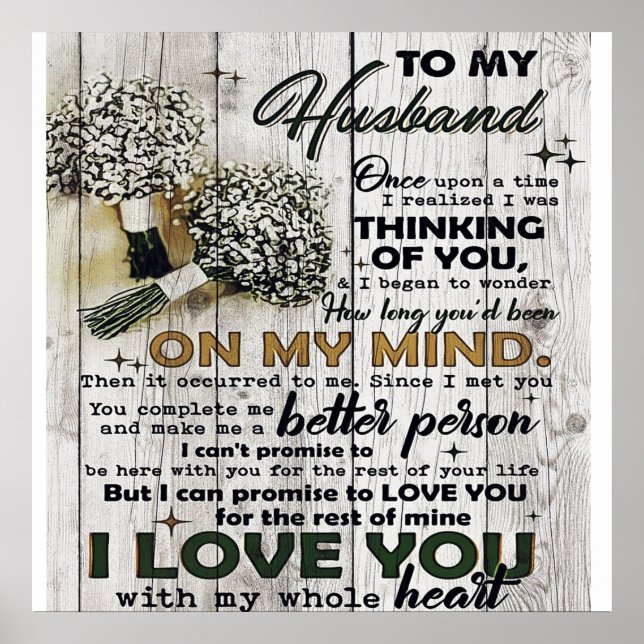 Cute Letter To Husband | Lovely Gift | Father Day Poster (Front)