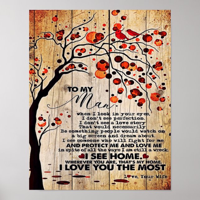 Cute Letter To Husband | Lovely Gift For Husband Poster (Front)