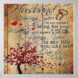 Cute Letter To Husband Lovely Gift Poster