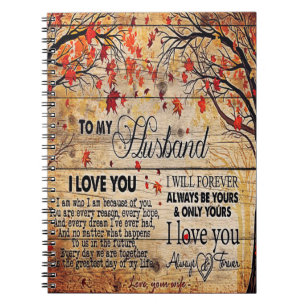 Cute Letter To Husband   Lovely Holiday Gift Notebook