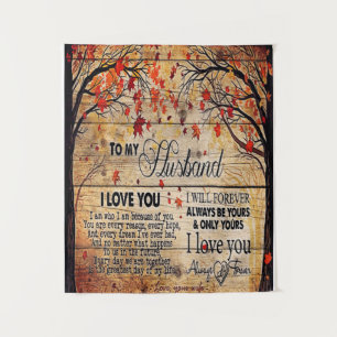 Cute Letter To Husband   Lovely Holiday Gift Tapestry