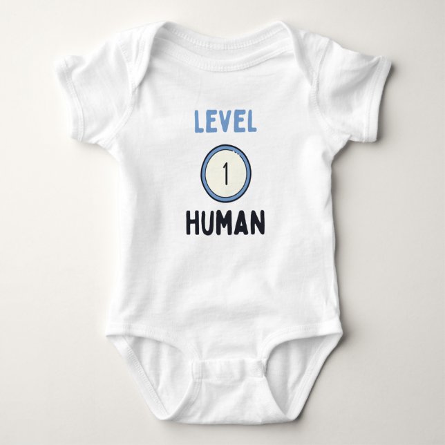 Cute Level 1 Human Bodysuit - Baby Shower Gift (Front)