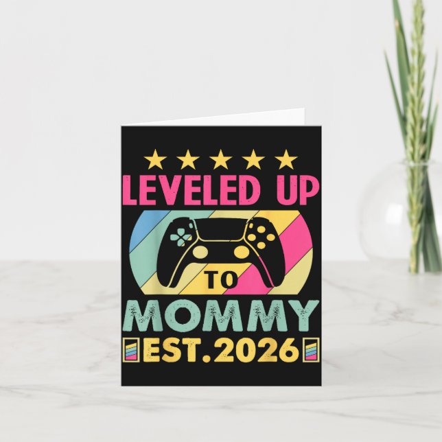 Cute Leveled Up To Mommy 2026 Awesome Promoted To  Card (Front)