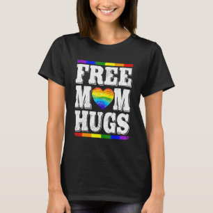 Cute Lgbt Gay Pride Month Rainbow Free Mum Hugs Le T-Shirt