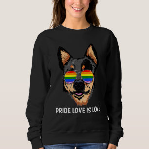 Cute Lgbt Pride Love Is Love Australian Cattle Dog Sweatshirt