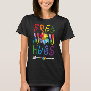 Cute Lgbt Pride Month Free Mum Hugs Daisy Rainbow T-Shirt