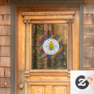 Cute LGBT Proud Rainbow Bee and Flowers