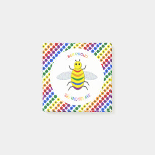 Cute LGBT Proud Rainbow Bee and Flowers Post-it Notes