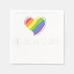 Cute LGBT Rainbow Heart Lesbian Gay Pride Month Eq Napkin