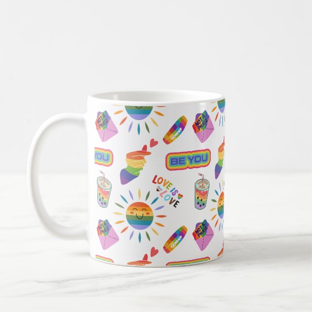 Cute LGBTQ+ Coffee Tea Mug (Left)