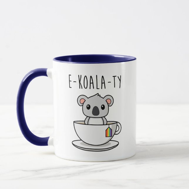 Cute LGBTQ Koala Rainbow Pride Equality Mug (Left)