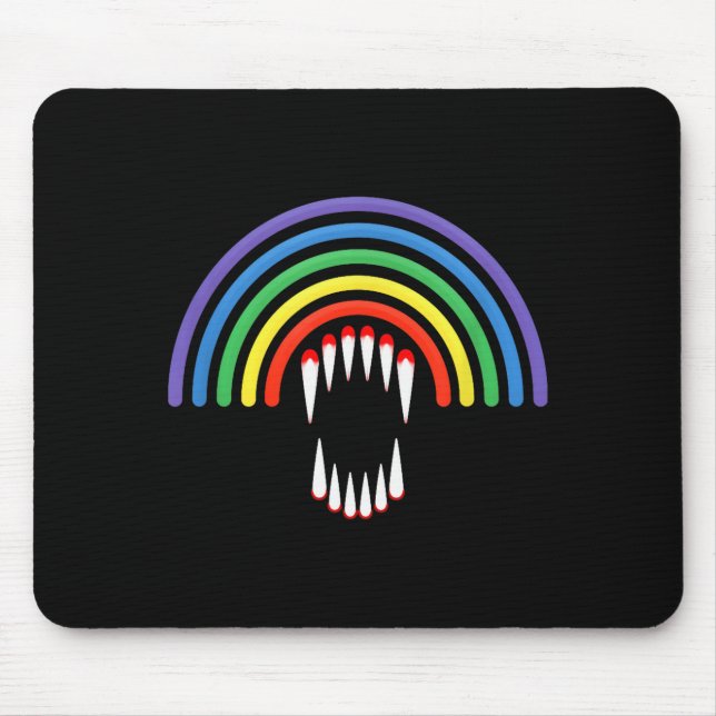 Cute Lgbtq Vamre Lgbt Halloween Ghost Rainbow Gay  Mouse Pad (Front)