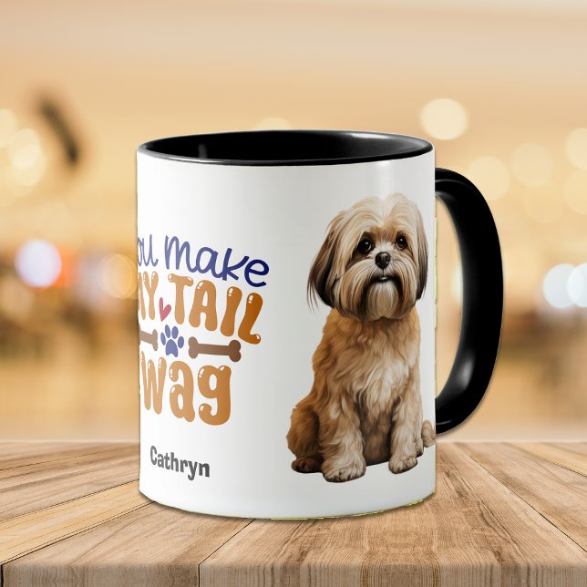 Cute Lhasa Apso You Make My Tail Wag Mug (Creator Uploaded)