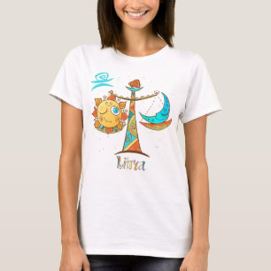 Cute Libra Sun and Moon Scales T-Shirt
