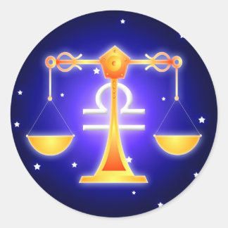 Cute Libra Zodiac Classic Round Sticker
