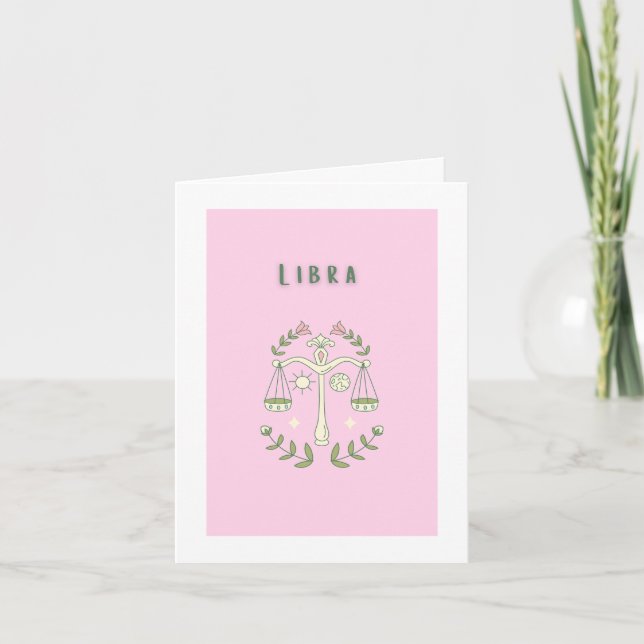 Cute Libra, zodiac, star sign Card (Front)