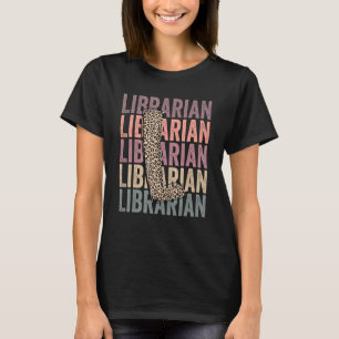 Cute Librarian Life Boho Leopard Teacher Appreciat T-Shirt