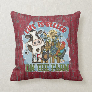 cute life better farm cow farmhouse cushion