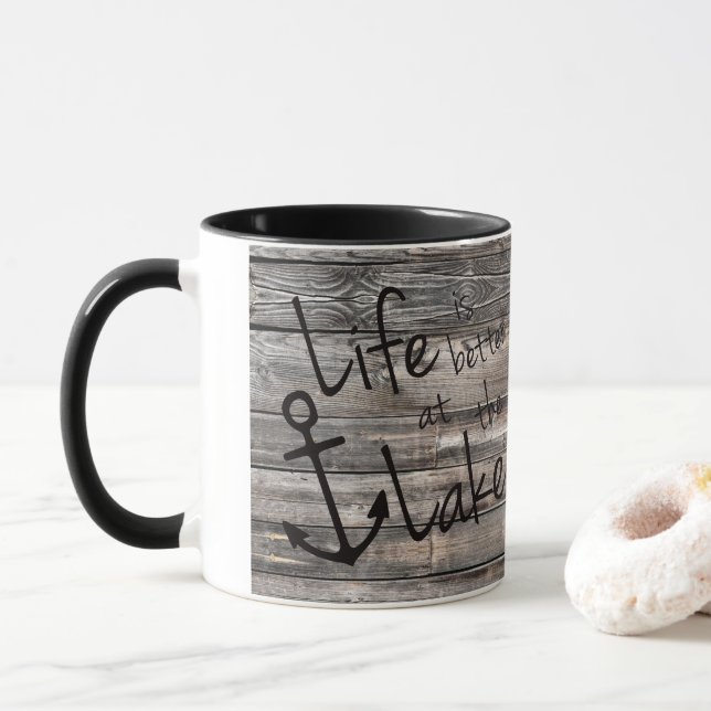 cute LIFE IS BETTER AT THE LAKE | Mug (With Donut)