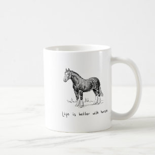 Cute Life Is Better With Horses Horseback Riding - Coffee Mug