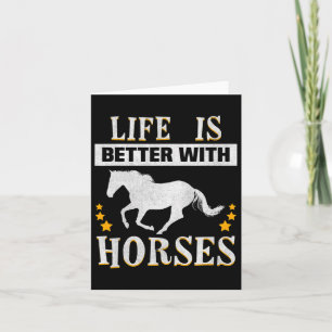 Cute Life Is Better With Horses Horseback Saddle R Card