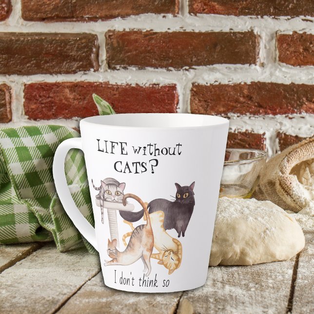Cute Life Without Cats Latte Mug (Creator Uploaded)